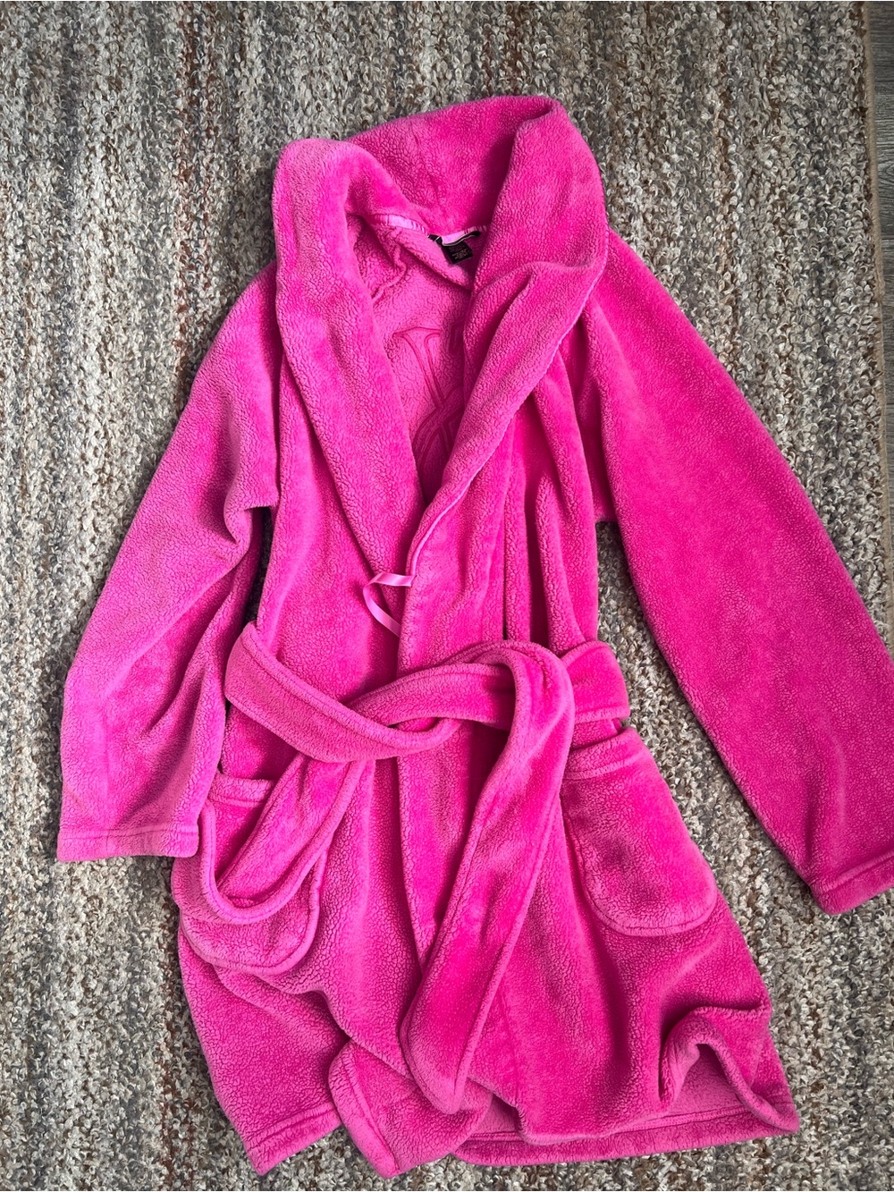 Victoria's Secret Hot Pink Teddy Jacket - Plush Sherpa Robe